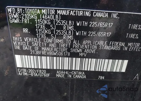 2016 Toyota Rav4 Le from USA, damaged, VIN 2T3BFREV8GW506178
